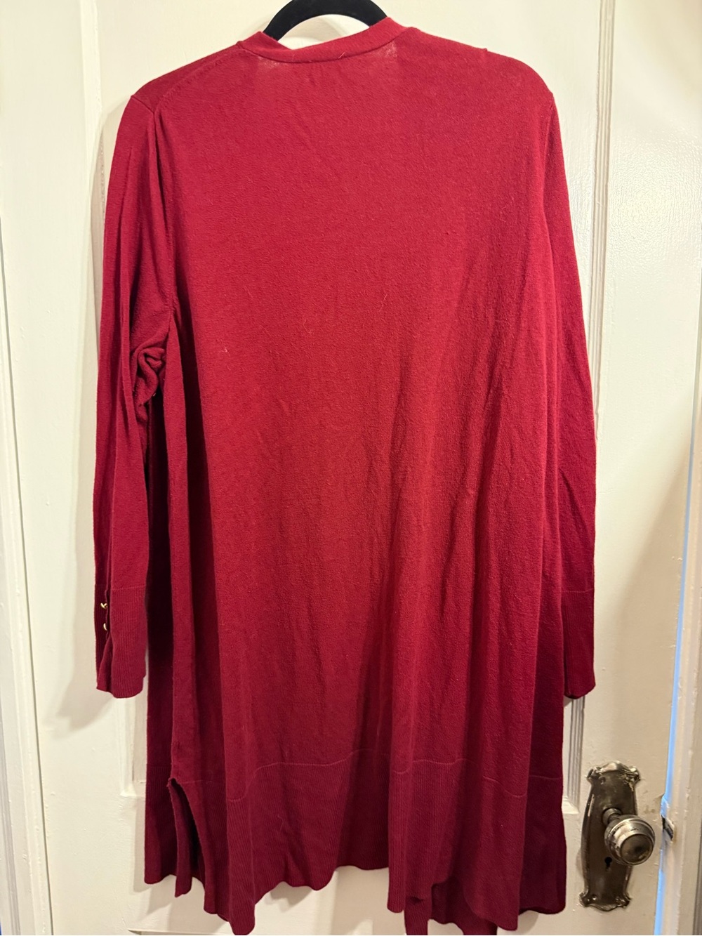 Talbots Open-Front Long Cardigan - Deep Red - Picture 3 of 4